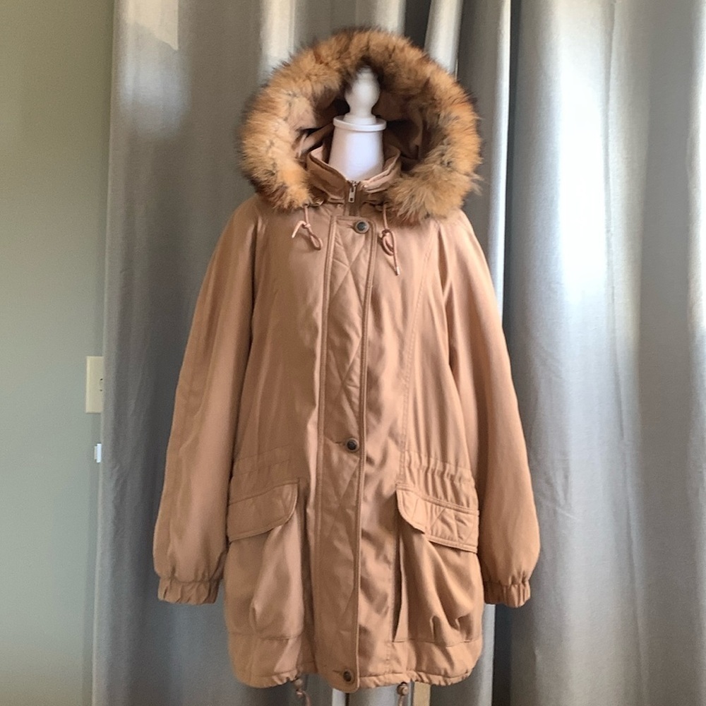 Forecaster of Boston Long Insulated Jacket w/Faux Fur Removable Hood Size Large